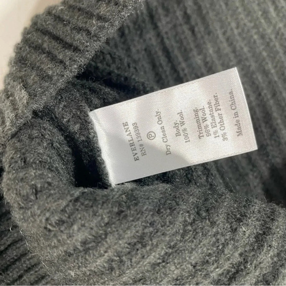 New Everlane The Felted Merino Half Zip Sweater Black - Picture 5 of 8